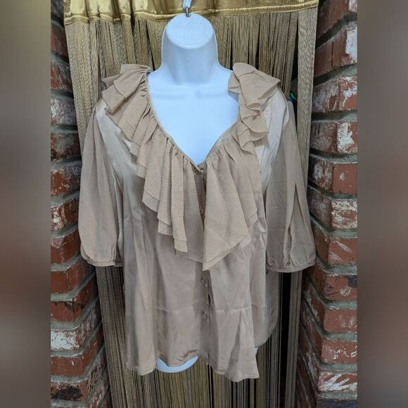 Mark Bower silk ruffled blouse - Picture 1 of 5
